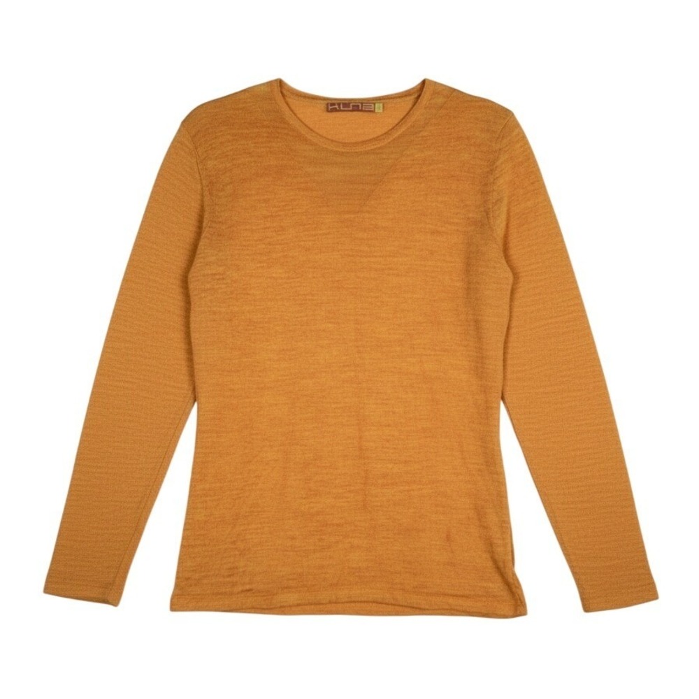 Kuna Womens Baby Alpaca Silk Knit Sweater Orange Lightweight Luxury Top Size S/M